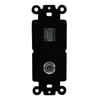 RiteAV - HDMI 3.5mm Port Wall Plate Decorative (Insert) - Rocker [Black/Black]