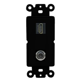 RiteAV - HDMI 3.5mm Port Wall Plate Decorative (Insert) - Rocker [Black/Black]