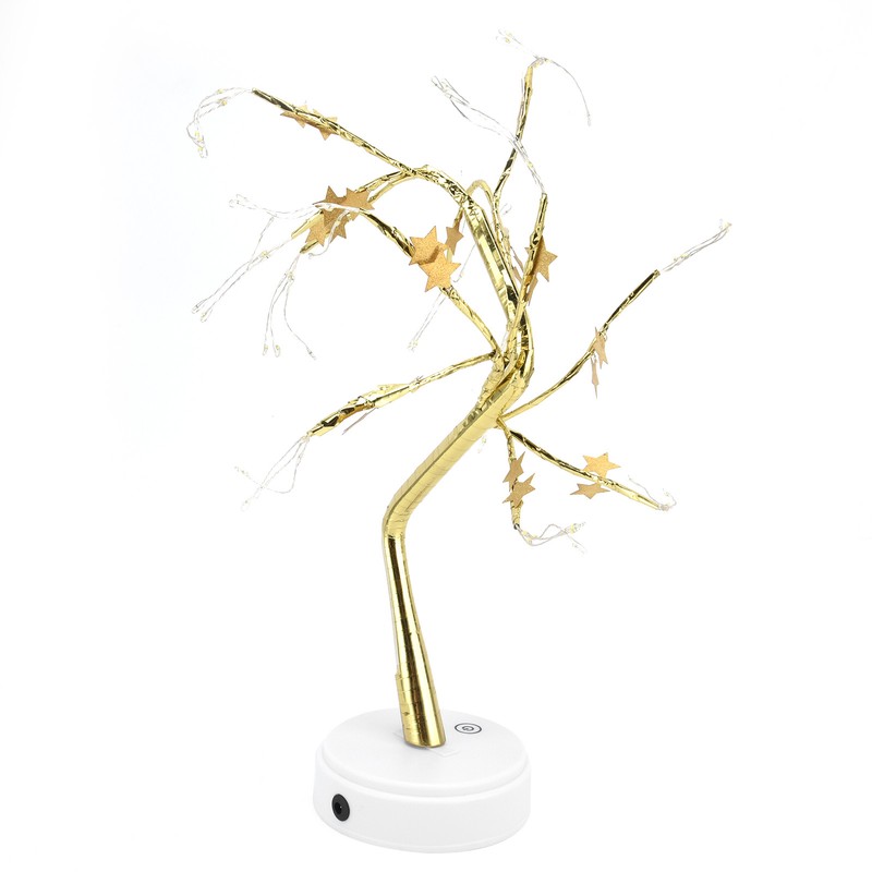 72LEDs Light Tree Shape USB Or Battery Powered Golden FivePointed