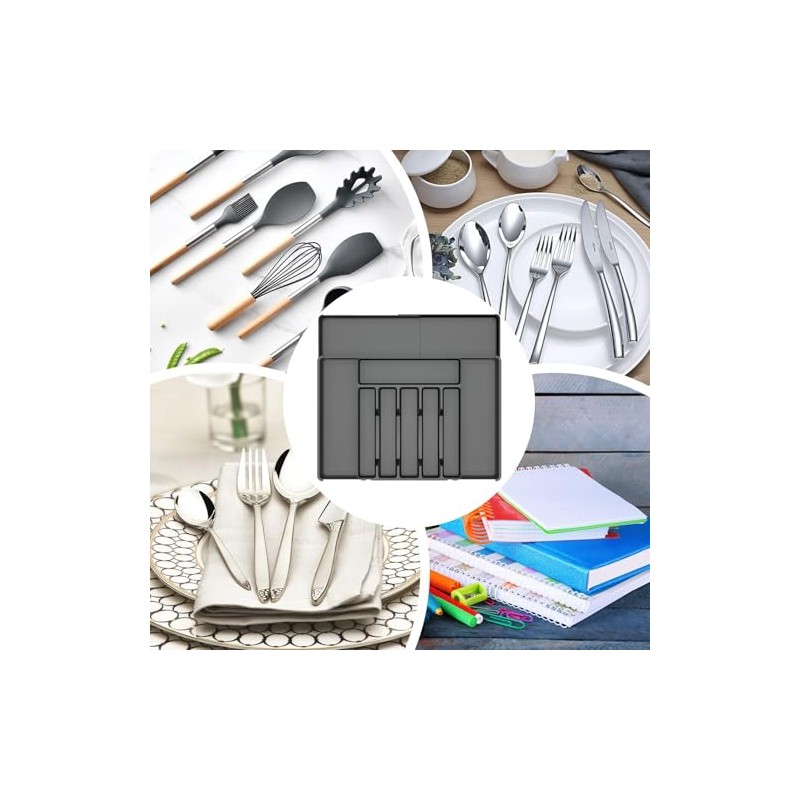 Kitchen Utensils Storage Organiser Expandable Kitchen Organiser Multi-Compartment Drawer Household