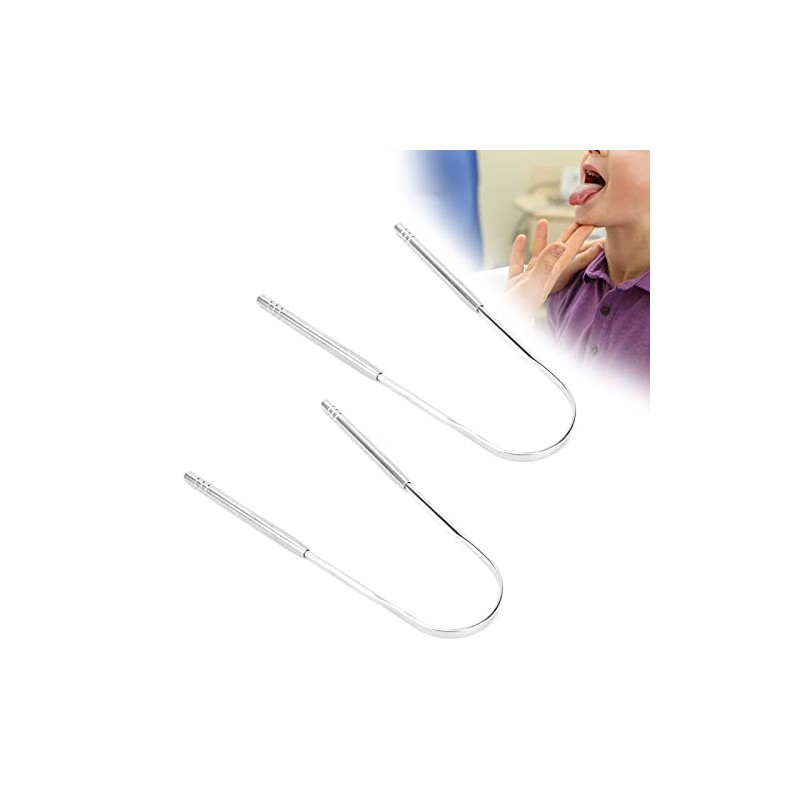 2 Unidades Limpiador de Lengua, Raspador de Lengua Acero Inoxidable