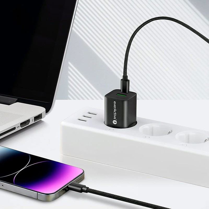 everActive GaN SC-390QB Mains Charger with USB QC3.0 and USB-C