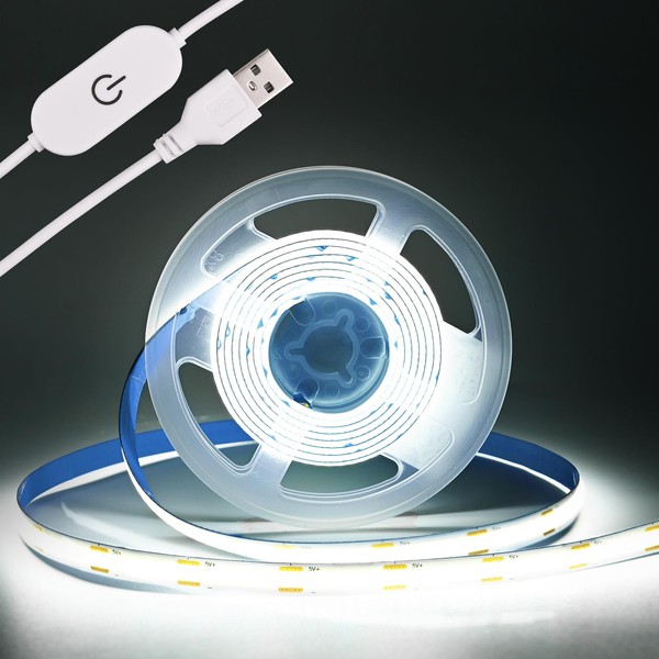 THUNGCIT COB LED Strip Light, 5V USB Band, 320LEDs/m, Dimmable