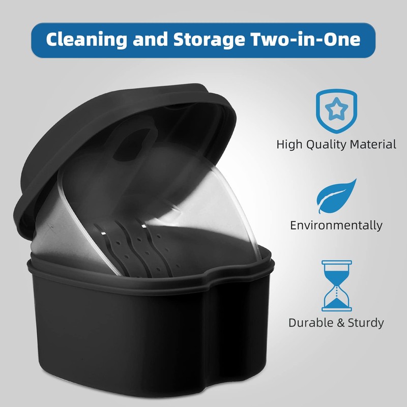 Annhua Denture Cup Retainer Cleaning Case Denture Soaking Container With