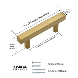 LONTAN 10 Pack Gold Kitchen Handles 64mm Gold Cupboard Handles Cabinet Hardware Drawer Pulls Kitchen Cupboard Furniture Stainless Steel