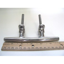 6" 316 Stainless Steel Heavy Duty Stud Mount Open Base Boat Cleat DISCONTINUED 132-4145 Sea-Dog Line # 041656 C2 11C L