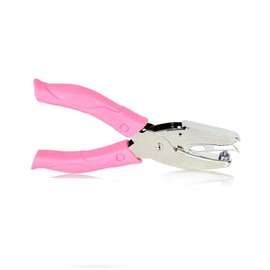 1PCS Handheld Hole Punch, DIY Arts Hole Punch Cute Hole Puncher with Pink Grip Metal Perforator for Home Office School (Heart)