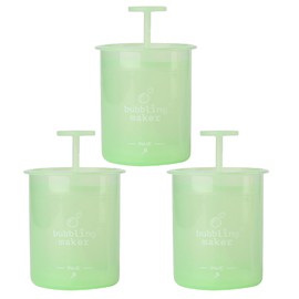 HAMILO Facial Cleansing Whisk, Bath Facial Cleansing Foam, Shampoo Face Care, Set of 3 (Green)