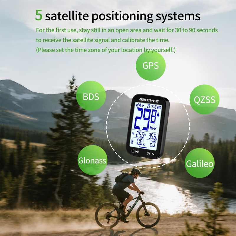 Bikevee GPS Wireless Bicycle Speedometer Cycle Computer Auto Start Stop