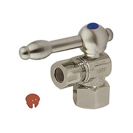 Kingston Brass CC43108KL 1/2" IPS X 3/8" OD Comp Angle Stop Valve, Brushed Nickel