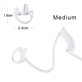HYSHIKRA Replacement Soft Earmould Earpiece Earbud Air Acoustic Headset Earplug for Walkie Talkie Coil Tube Audio Kits, 5 for Left or Right (Transparent, Medium LEFT)
