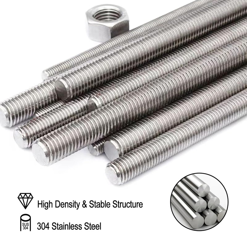 6 pieces M8 x 100 mm threaded rod 100 mm