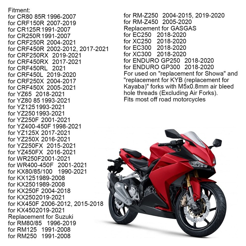 Acouto Fork Bleeder Relief Valve,2pcs M5x0.8 Aluminium Alloy Fork Air