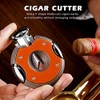KEENSUN Round G10 V-Cut Cigar Cutter (Orange),60 Ring Gauge, Ergonomic