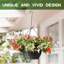 Lightique S Hooks for Hanging - Heavy Duty 12 Inch 6 Pack Strong Metal S Hooks, Extra Large S Hooks for Hanging Plants, S Hook for Bird Feeder, Pots, Closet, Garden, Pergola Indoor Outdoor, Green