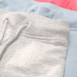 Staccato Baby Sweat Shorts Set of 3 - Organic Cotton, Cuddly Soft, Comfortable, Ideal for Summer - Colours: Grey, Light Blue, Pink, Sizes: 50-92, White
