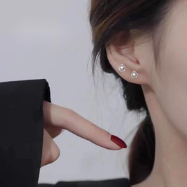 Blooming CZ Filigree Rose Flower Studs Earrings for Women 925 Sterling Silver Crystal Tiny Small Rose Floral Piercing Post Earrings Elegant Minimalist Wedding Cartialge Helix Tragus Jewelry