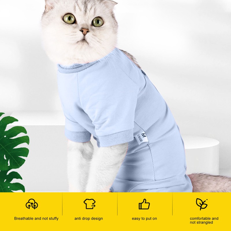 Cat Recovery Suit Prevent Licking Wounds Professional Pet Breathable Surgery