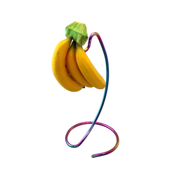 Dependable Industries inc. Essentials - Soporte para árbol de plátano, arco iris, madurar frutas uniformemente evita moretones y estropeos, acero multicolor