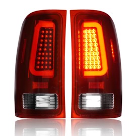 Gubebaili LED Tail Lights Assembly Fit for GMC Sierra 1500 (Only SL, SLE, SLT, WT) 2007-2013, for Sierra 2500 3500HD 2007-2014, Only Fit for 3500HD Single Rear Wheel Model, Black Housing Red Lens