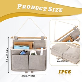 Jeffdad Hängeorganizer Hängetasche, 3 Fächer Wand Aufbewahrungstasche, Faltbares Wand Organizer Hängend Bad mit Klebriger Haken, 25 x 25cm Hängekörbchen für Zuhause Diele Büro Schlafsaal Bad(Hellgrau)