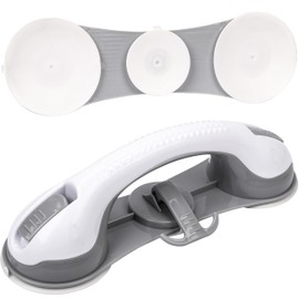 Belle Vous 2 Pack of Handicap Grab Bar Rails with 3 Suction Cups - Safety Handle Disability Support Bar for Bathroom, Shower & Bathtubs - Mobility Aid Hand Rail Accessories for Elderly/Seniors