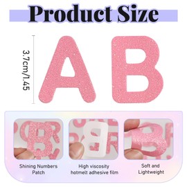 30 Pcs Glitter Numbers 0 to 9 Iron on Patches for Jackets, Backpacks, Hats and Shirts - Pink