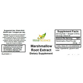 Herb-Science Marshmallow Root Extract Alcohol-Free, 1 Fluid oz