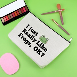 Frog Lovers Gifts for Women Makeup Bag Frog Gifts Friendship Gifts for Girls Friends Froggy Gifts Cosmetic Bag Animal Lover Gifts Frog Themed Gifts Birthday Graduation Gifts Cosmetic Pouch Travel