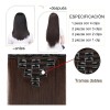 Extensiones Cabello Clip Cortinas Rectas Largas 7 Piezas