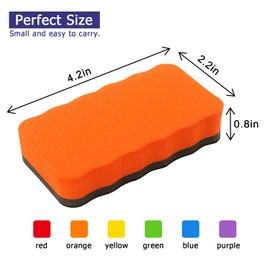 Tamaki 6 Pack Magnetic Whiteboard Eraser, Dry Eraser Board Erasers, Dry Erasers for White Board, Whiteboard Erasers for Kids Classroom, 6 Colors, Wavy, 4.2 x 2.2 x 0.8 Inch