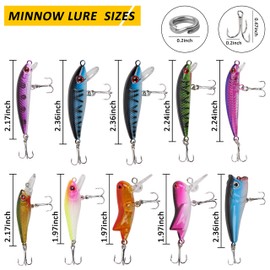 30pcs Metal Fishing Lures Spinnerbait Kit Trout Spoon Lure Colorful Casting Roostertail Spinner Baits Minnow Crankbait with Treble Hooks for Trout Bass Salmon Walleye