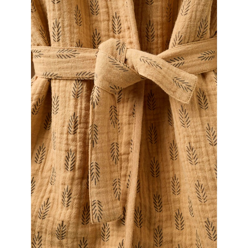 Vertbaudet Ethnic Muslin Baby Bathrobe, ochre