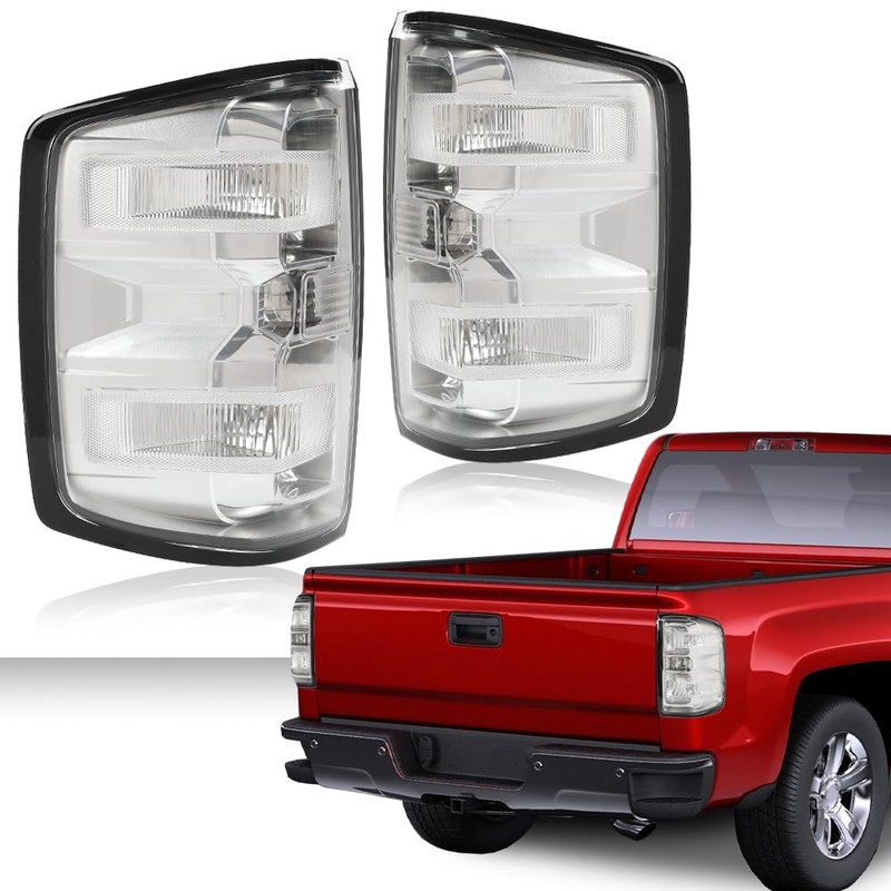 G-PLUS Tail Lights w/Bulbs Fit Chevy Silverado 1500 2014-2018/Fit Silverado