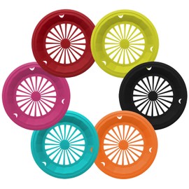 Young Wolf 24Pcs 6 Colors Heavy Duty Plastic Paper Plate Holders Woven Paper Plate Holder for Kitchen Outdoor Picnic