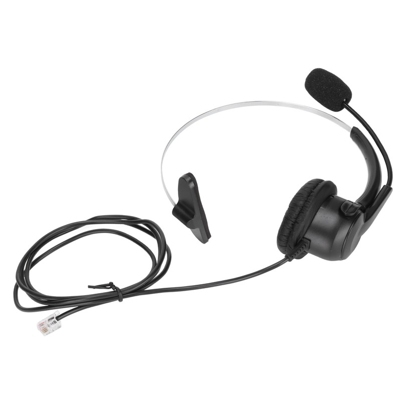 Telephone Headset RJ9 Earphone with 330° Adjustable Microphone for Home