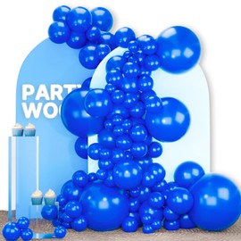PartyWoo Royal Blue Balloons 140pcs Different Sizes Pack of 18 12 10 5 Inch Dark Blue Balloon Arch Kit for Baby Shower Gender Reveal Graduation Under The Sea Birthday Party Decorations Blue-Y5