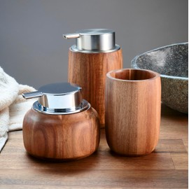 Kleine Wolke Madera Soap Dispenser, Accessories, Colour: Brown, Material: Acacia