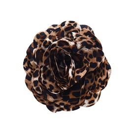 Large Leopard Flower Brooch Pin for Women Rose Brooch Fabric Floral Brooch for Women Dress Coat Suit Pin Brooch Leopard Print Clothes Accessories for Women Leopard Print Flower Hair Clip Large