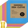 QILEMI Sponge Cloth Dish Cloths Pack of 15 Swedish Tea