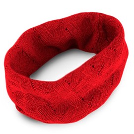 Love Cashmere Women's 100% Cashmere Infinity Scarf Snood - Bright Red - made in Scotland RRP $150