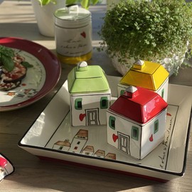 EGAN Le Casette Sugar Bowl, Red, 7 x 11 cm