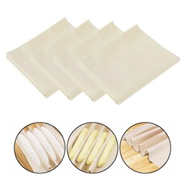Pack of 4 Linen Cloth Bread Baking, 100% Natural Linen Dough Cloth 75 x 45 cm, Baking Towel, Premium Bread Baking Accessories for Dough, Baguette and Baking