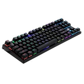 YEYIAN SPARK Mechanical Gaming Keyboard, 87 TKL RGB LED Backlit 16M Color Keys, OUTEMU Red Hot-Swappable Switches, Cherry MX Equivalent, 13 Modes, 50M Keystrokes, Steel Frame, Braided Cable Tenkeyless