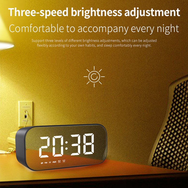 Alarm Clock Radio Portable Dimmer Control Dual Alarm FM Alarm