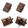 Contacts Herren Geldbörse Echtes Leder-Geschäft Bifold Trifold Mappen-Kartenhalter-Münzen-Tasche Braun