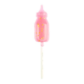 Sparkly Gold Star Pink Baby Bottle Lollipops, Juicy Watermelon Flavor, Watermelon Flavor, Made In USA, 24 Pieces, Girl Baby Shower Favors