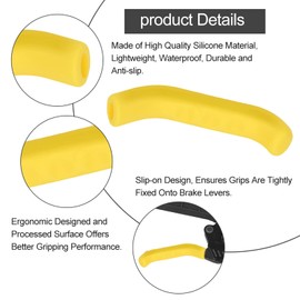 Bike Brake Grips Bike Frame Protector Waterproof Anti-Slip Bike Brake Grips,Soft and Com Brake Grips fortable Bike Brake Lever Covers,for Road Mountain Bikes (Yellow) Dźwignie