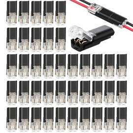 Pack of 40 Cable Connectors, Quick Connector Connectors 12 V for Cable Crimp, 2 Pin and Cable Connector 2 Pin Easy to Use, Plug 2 Pin Wire Connector for Car Truck