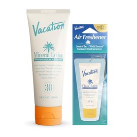 VACATION Loción Mineral Vacacional Protector Solar Spf 30 + Paquete De Ambientador, Protector Solar Premium De Zinc Para Piel Sensible, Hidratante + P